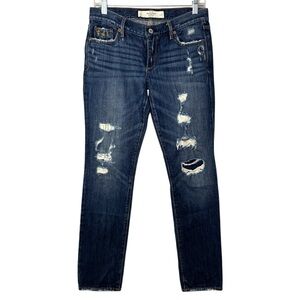 Abercrombie & Fitch distressed tapered leg low rise jeans women’s 4/27 see meas.